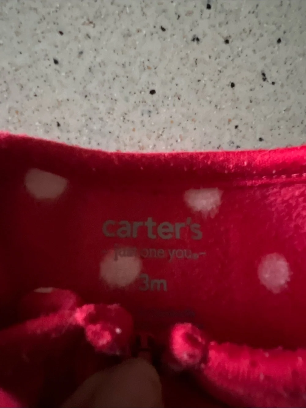 Carter's Red Polka Dot Reindeer Fleece Footed One-Piece